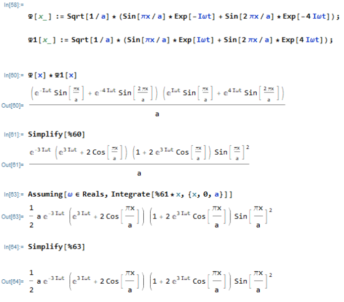 Down at the bottom is the expression with complex terms I want to change to trigonometric terms