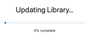 Updating Library... 0% complete