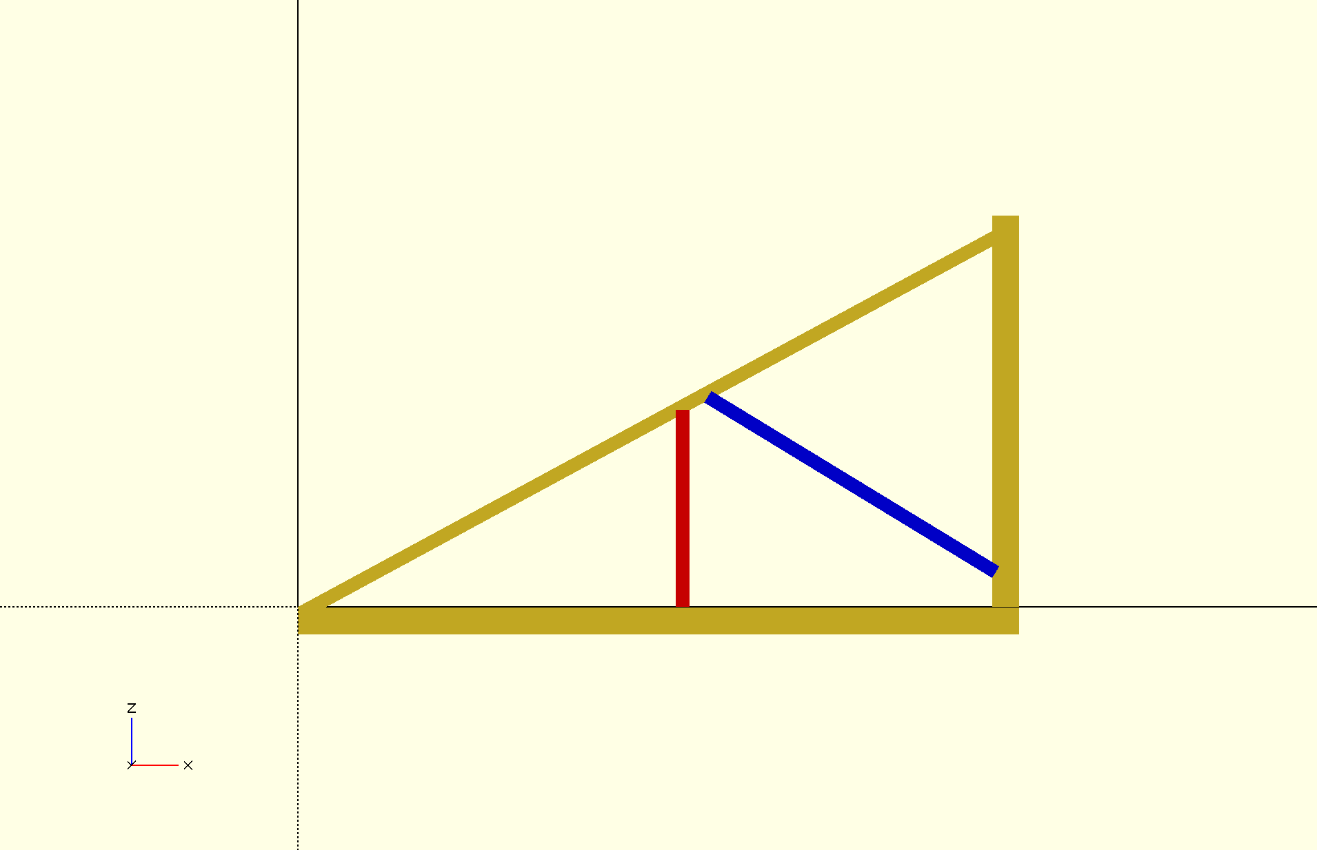 BLUE is existing truss, RED is proposed