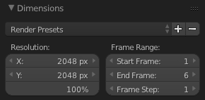 Render resolution and Frame Range