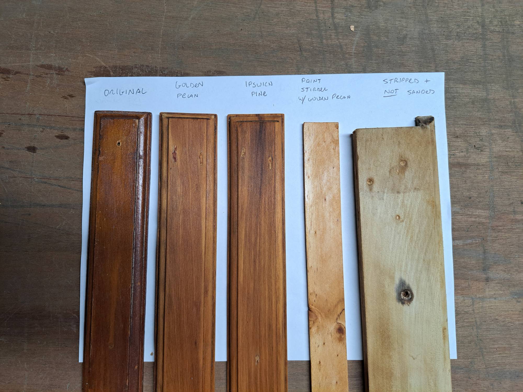 stained wood samples