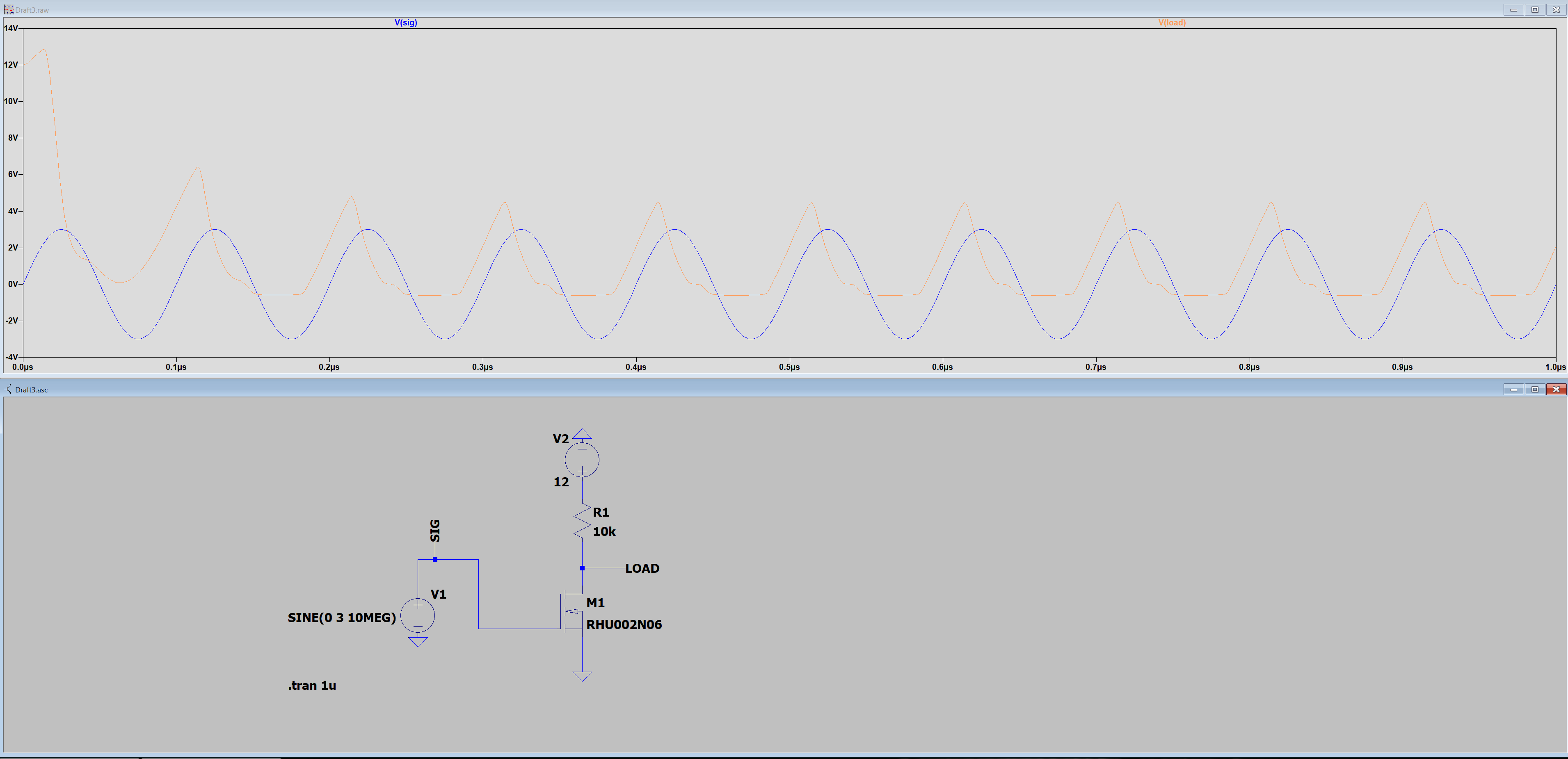 using mosfet model as supplied