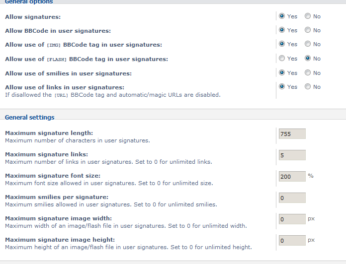 PHPBB Signatures