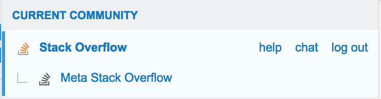 site switcher: stack overflow, help, chat, log out, meta stack overflow.