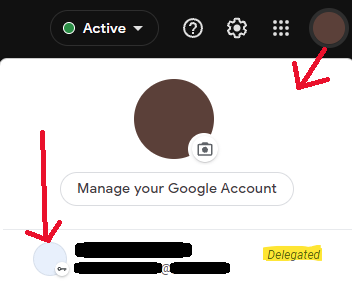 Open a Gmail delegated account