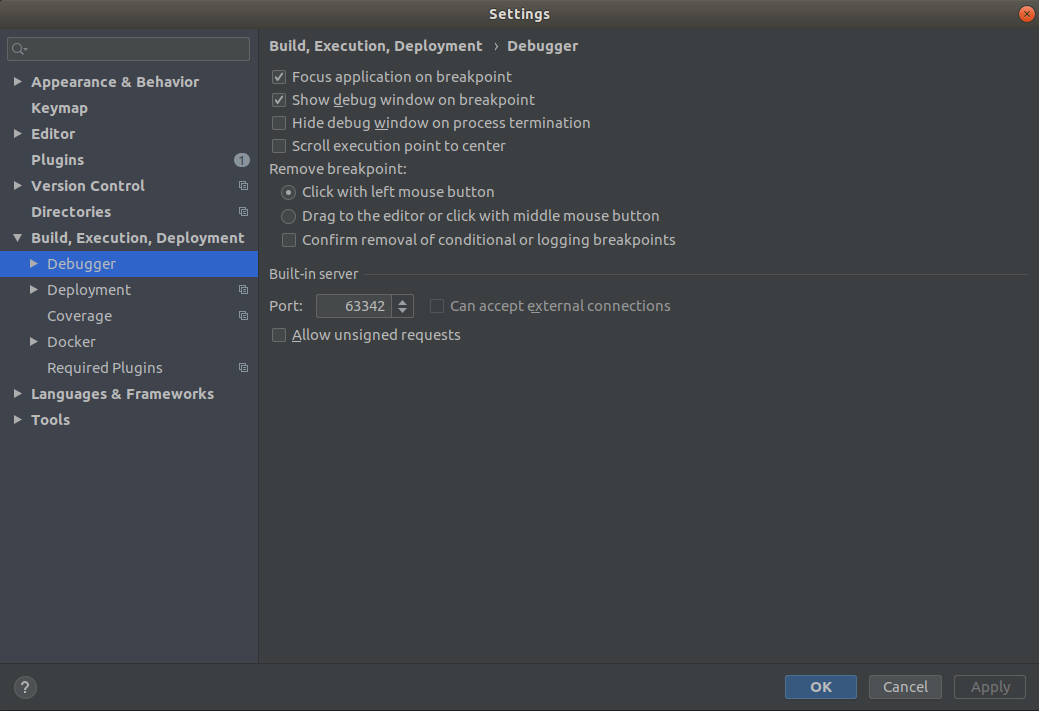 Webstorm debugger