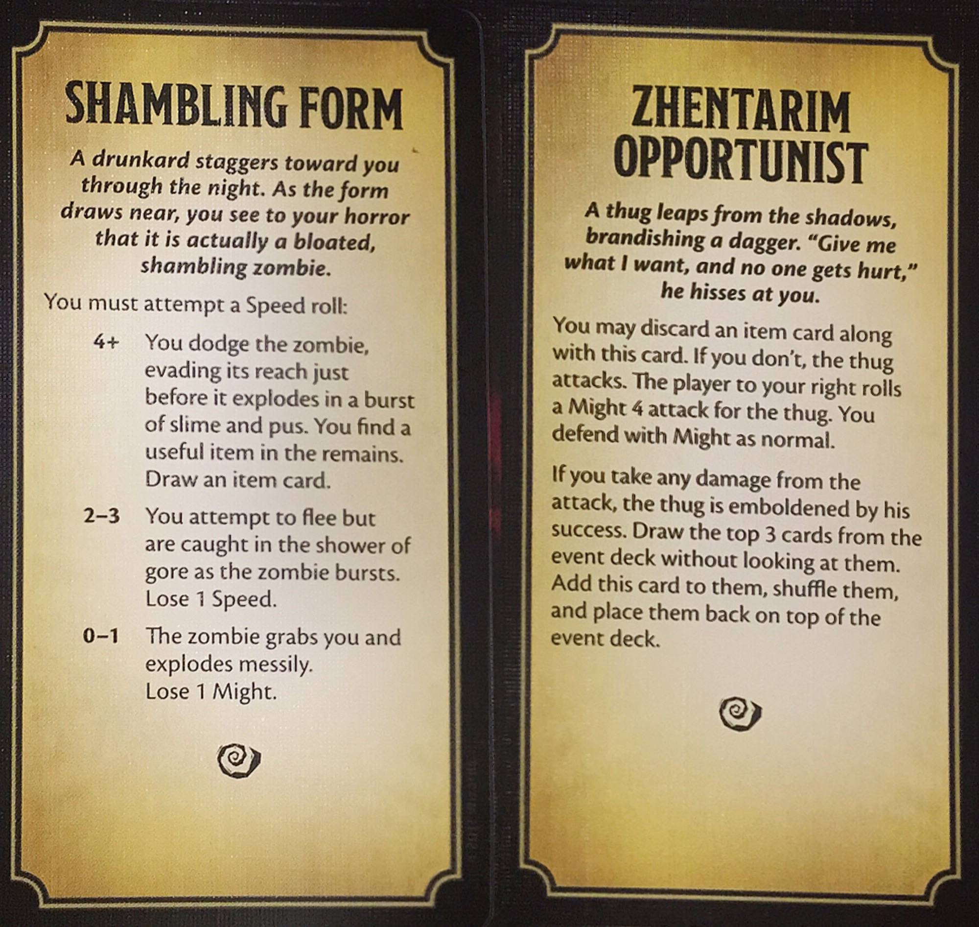 A couple of Event cards from Betrayal in Baldur's Gate