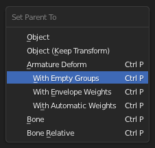 Parenting the cube to the armature