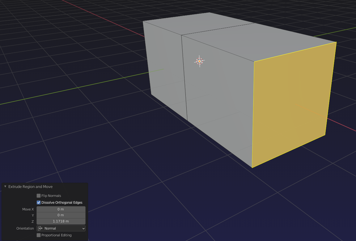 Extrude with Manifold Edge Dissolve