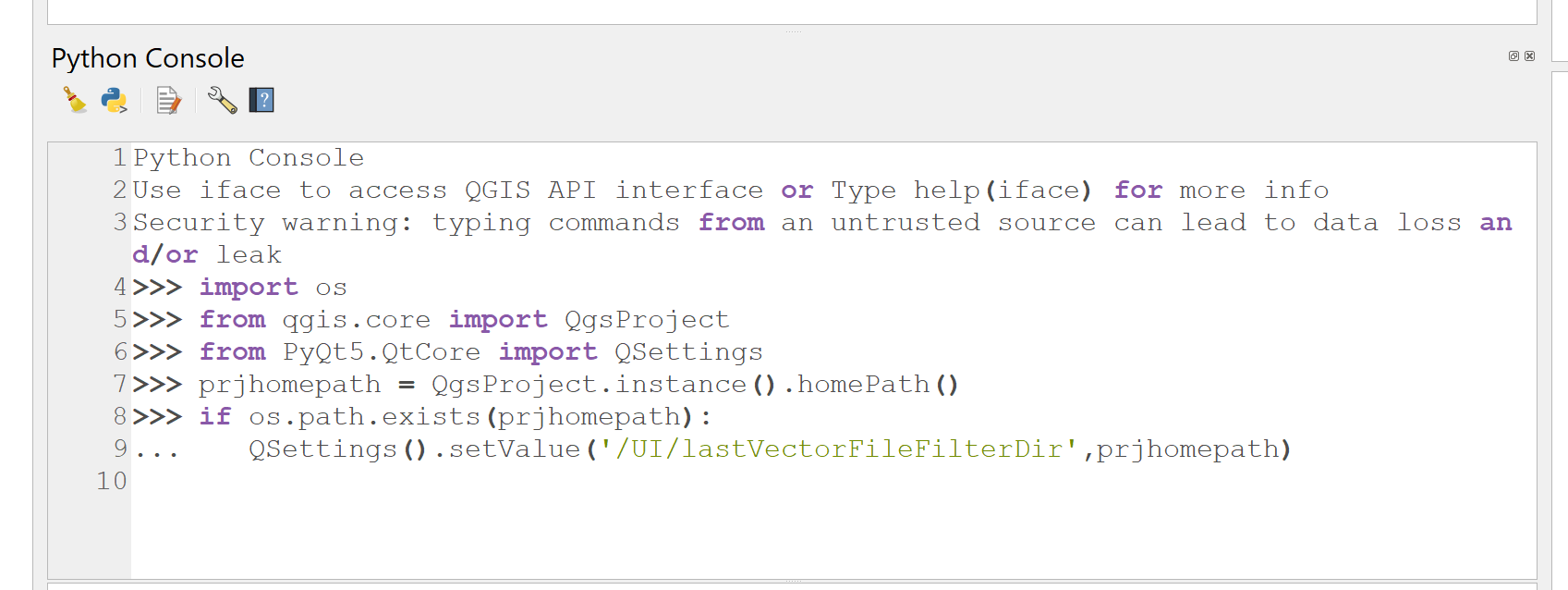 python console