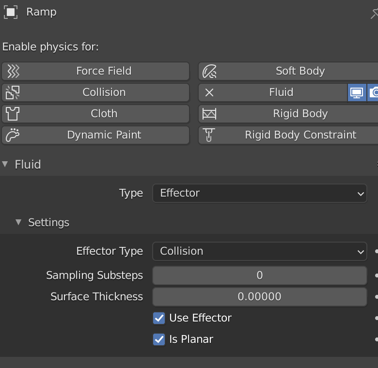 Collider settings