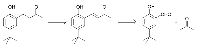 Retrosynthesis of an arylbutan-2-one