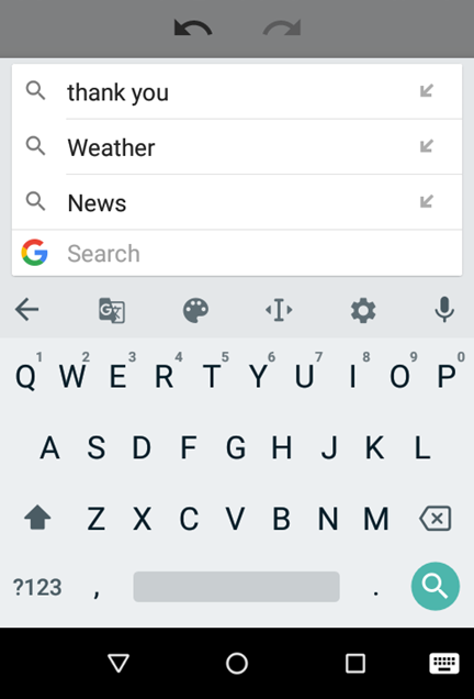 Gboard menu