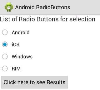 Android Radio Buttons