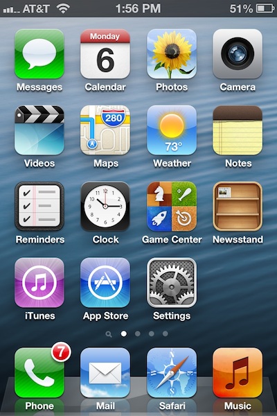 Screenshot of iOS v6.0