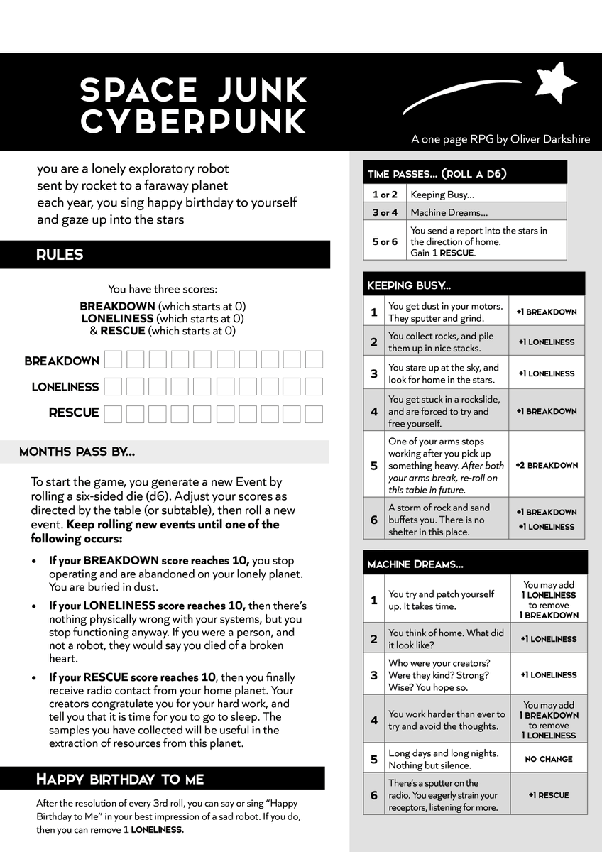 the rules for Space Junk Cyberpunk