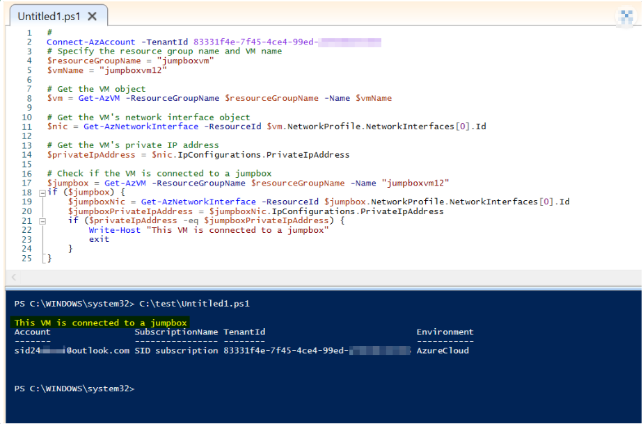 How To Write Powershell Script To Check If The Vm Is Jumpbox Vm From A