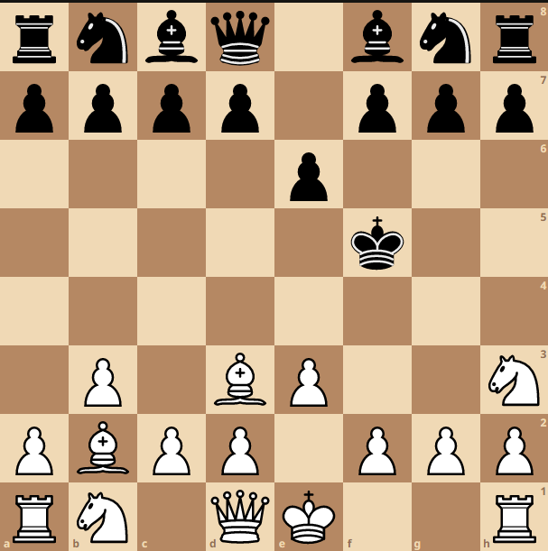 mate position with king moved to middle of board