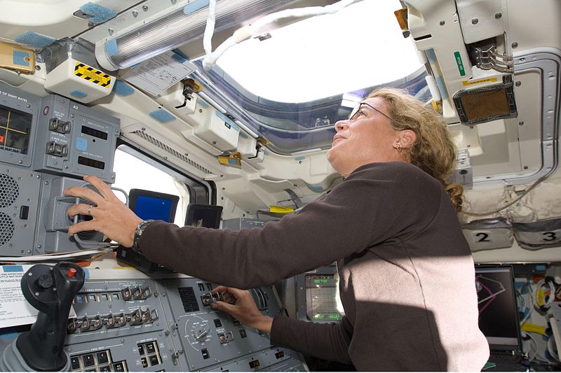 Julie Payette at Overhead Window