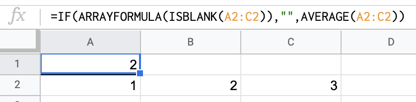 A2, B2, & C2 are all populated