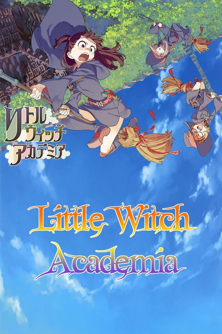 An image of the characters, along with the name in Japanese ("リトル　ウィッチ　アカデミア") and English ("Little Witch Academia")