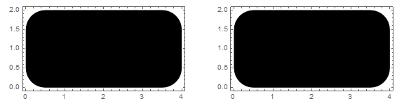 two corner-filleted rectangles