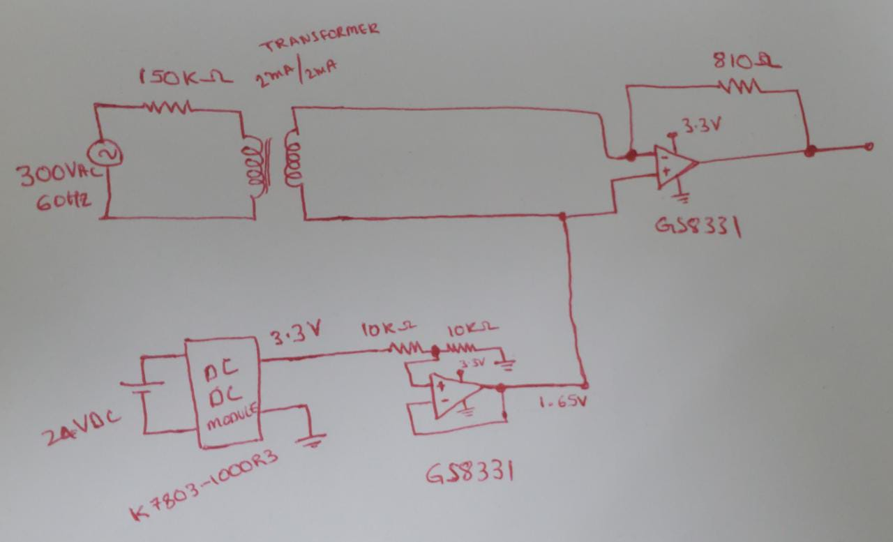 Measuring 300VAC, 60Hz using only one supply voltage