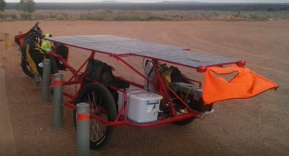 Solar Shift bike and trailer