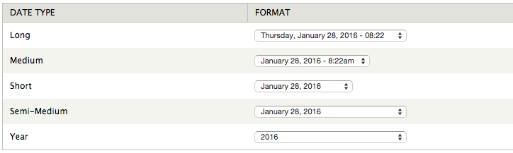 Update Date Type Configuration