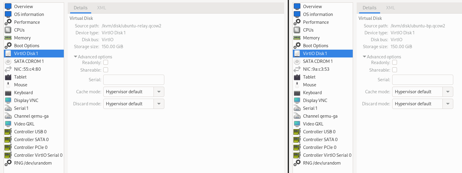 hard disk space for virtual environments