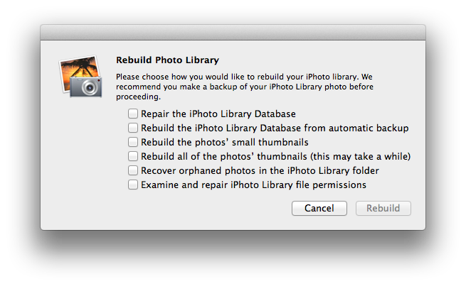 Rebuild Photo Library