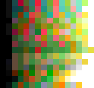 puzzle image of 16x15 colored squares, see transcription below for array of hex codes