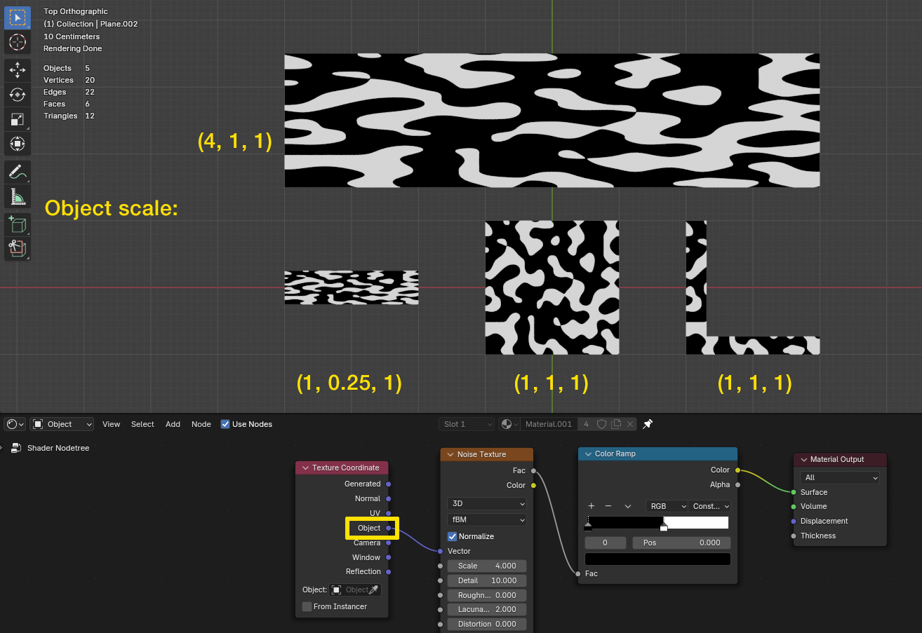 object coordinates different scales