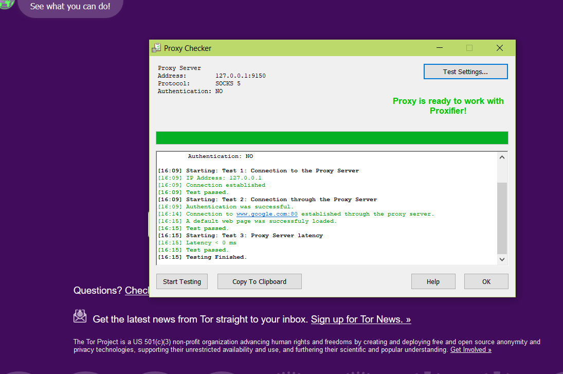 Checking Proxifier