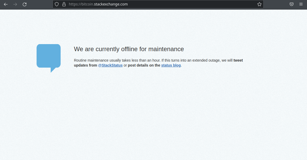 bitcoin site under maintenance