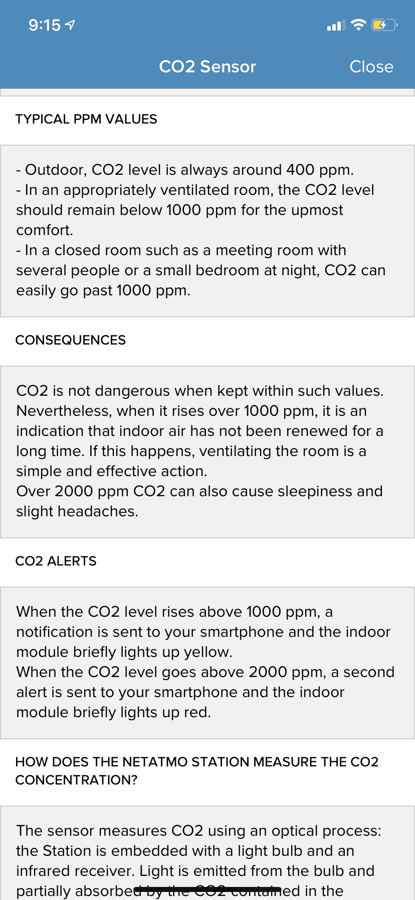 Netatmo details anything over 2000 as dangerous