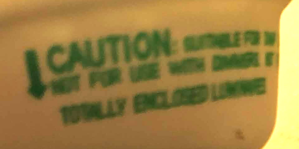 light bulb label: CAUTION not for use with dimmer