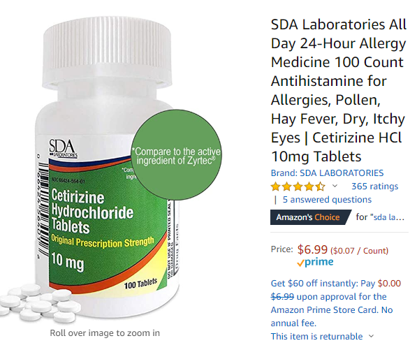 SDA made Cetirizine