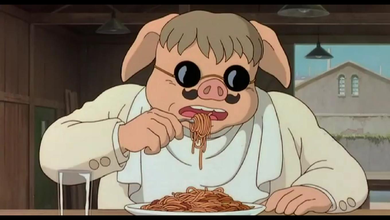 Porco Rosso pigging out