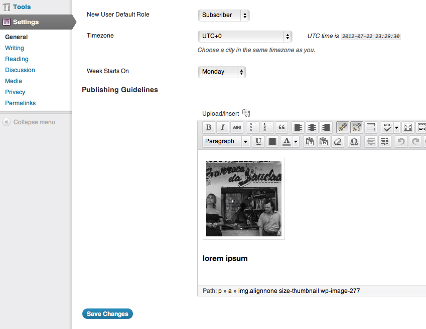 resulting settings