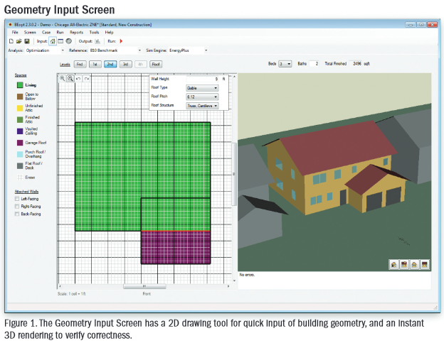 BEopt geometry input screen