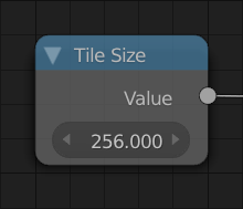 "Tile Size" value input node