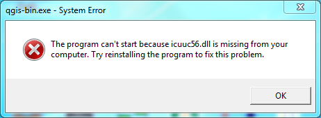 qgis-bin.exe error