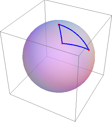 spherical triangle from arc lengths