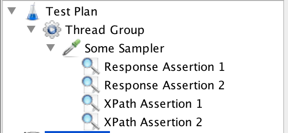 JMeter several separate assertions.