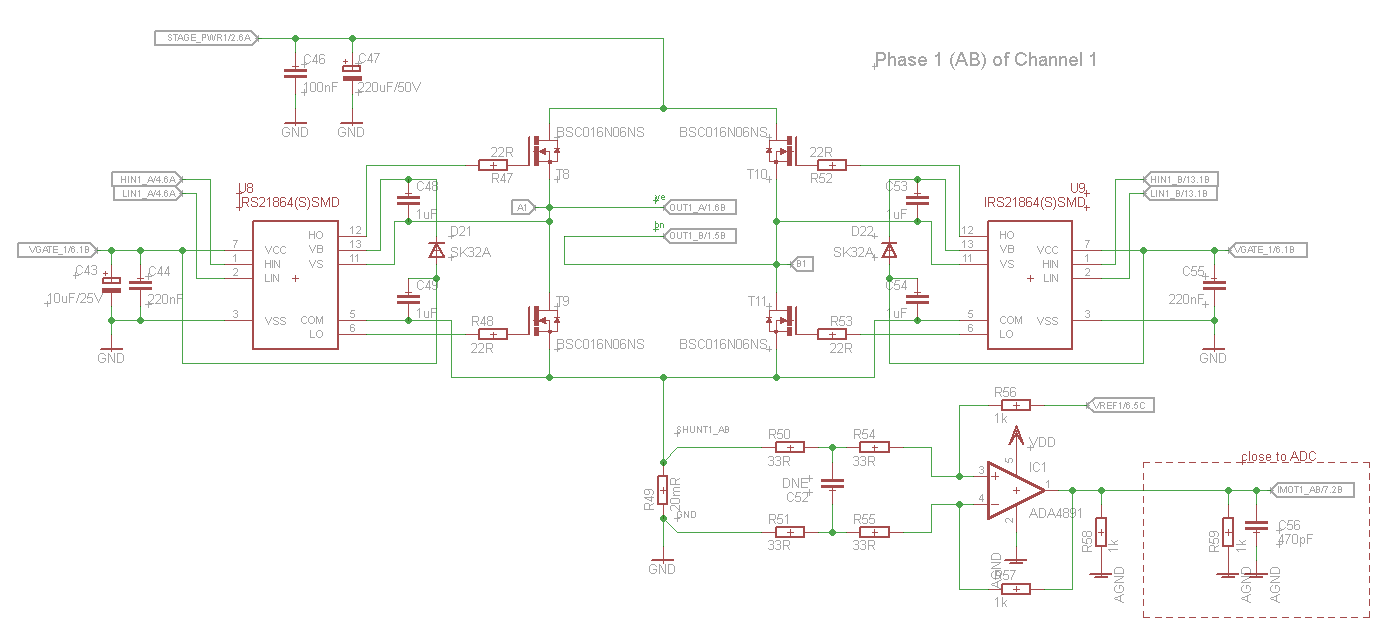 H-bridge to drive one motor winding