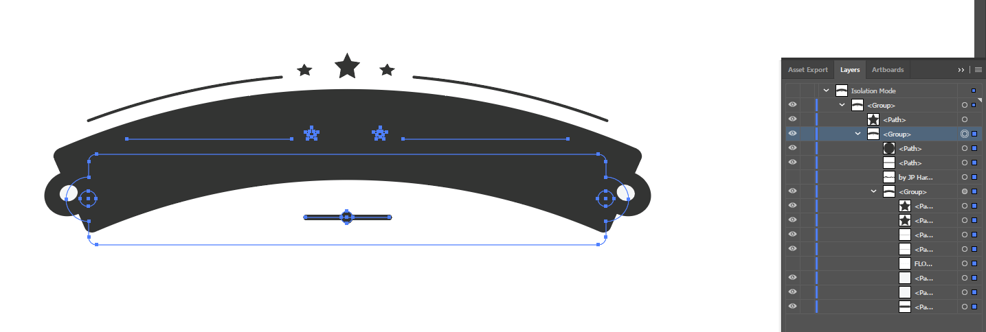 selection outline showing the original shape