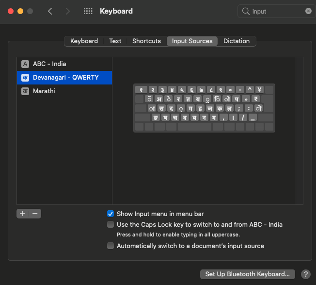 Devanagari-QWERTY input method