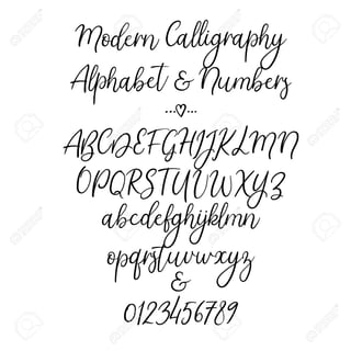 handwritten font alphabet and numbers