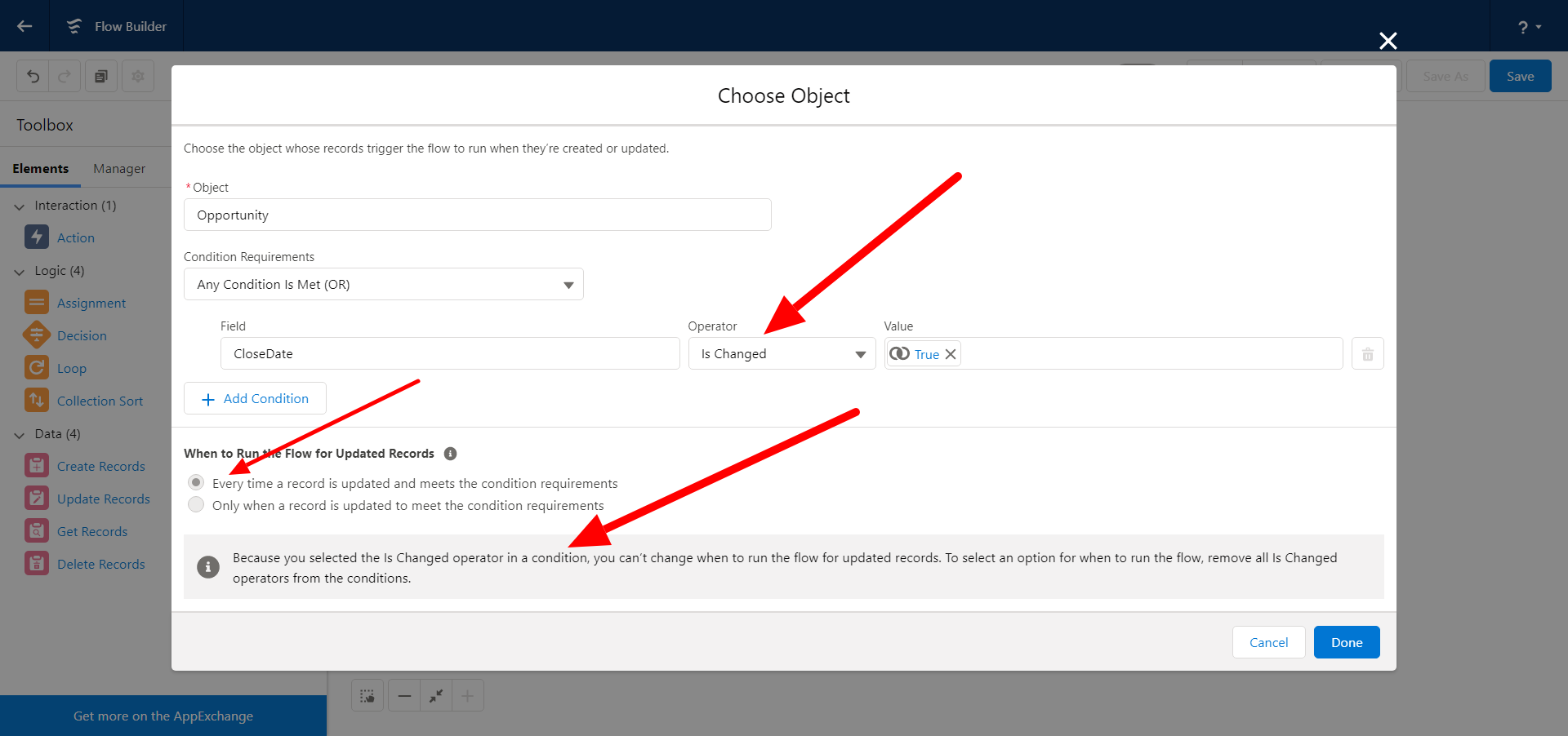 Disabled - When to Run the Flow for Updated Records